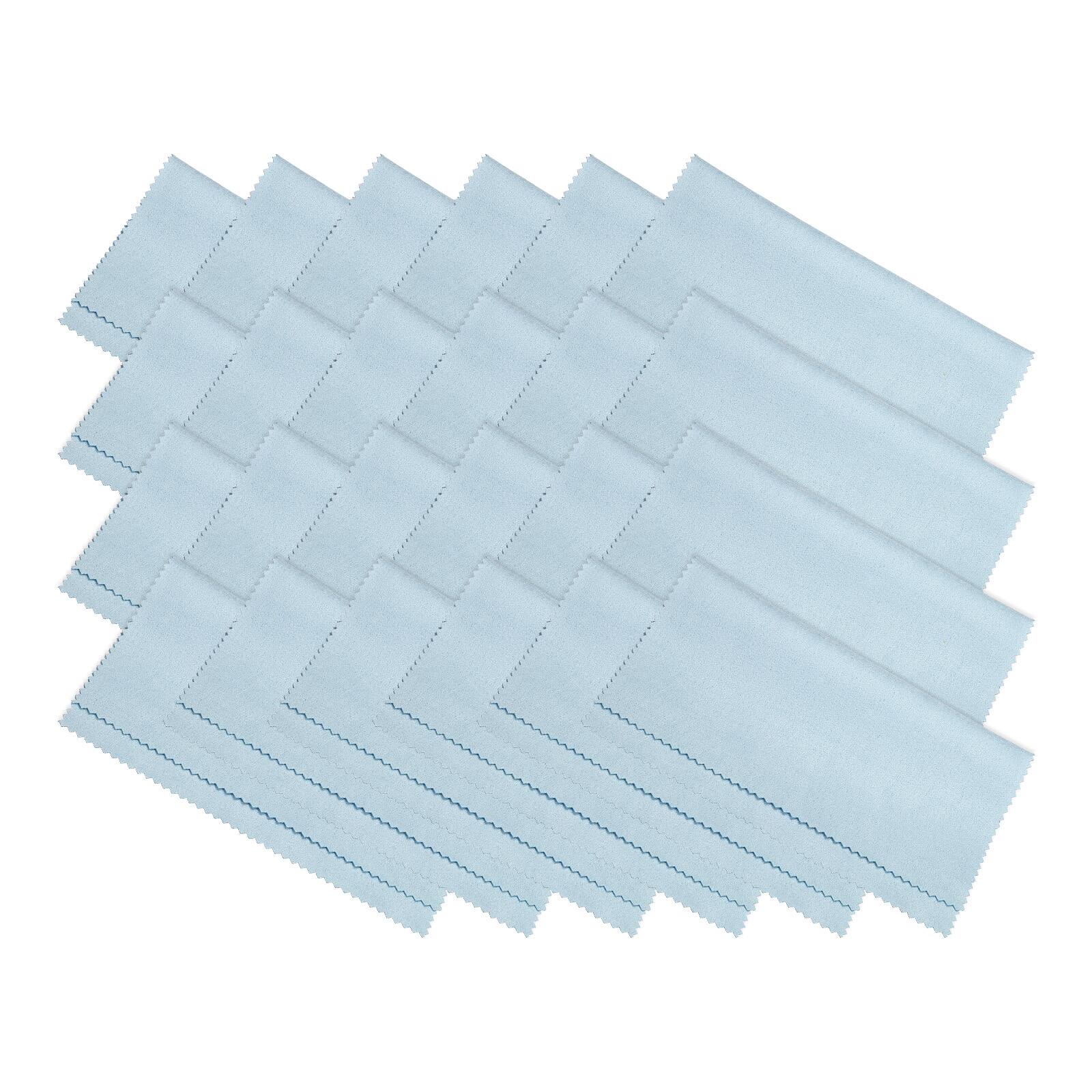 Unique Bargains - Eyeglass Microfiber Cleaning Cloth 7"x6", 24pcs Soft Suede Wipe for Lens, Eyeglasses, Screens in Vinyl Pouch - Blue