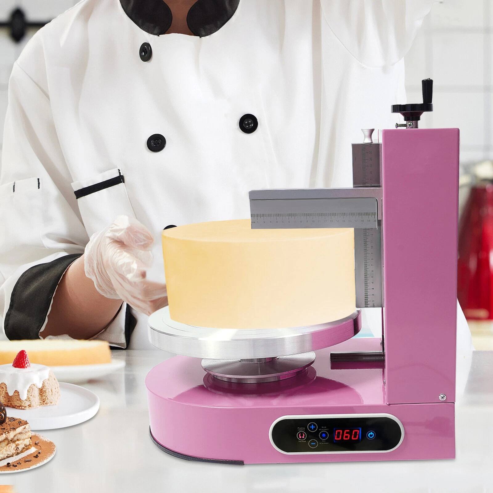 Angle. Home Collection - Electric Cake Cream Spreading Machine with LCD Display, 4–12 in Cakes - Pink.