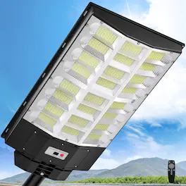 Nordic Hygge - 12000W Replacement Solar Street Lights Outdoor, 850000LM Lights Motion Sensor, 6500K LED Street Light Dusk to Dawn - Black