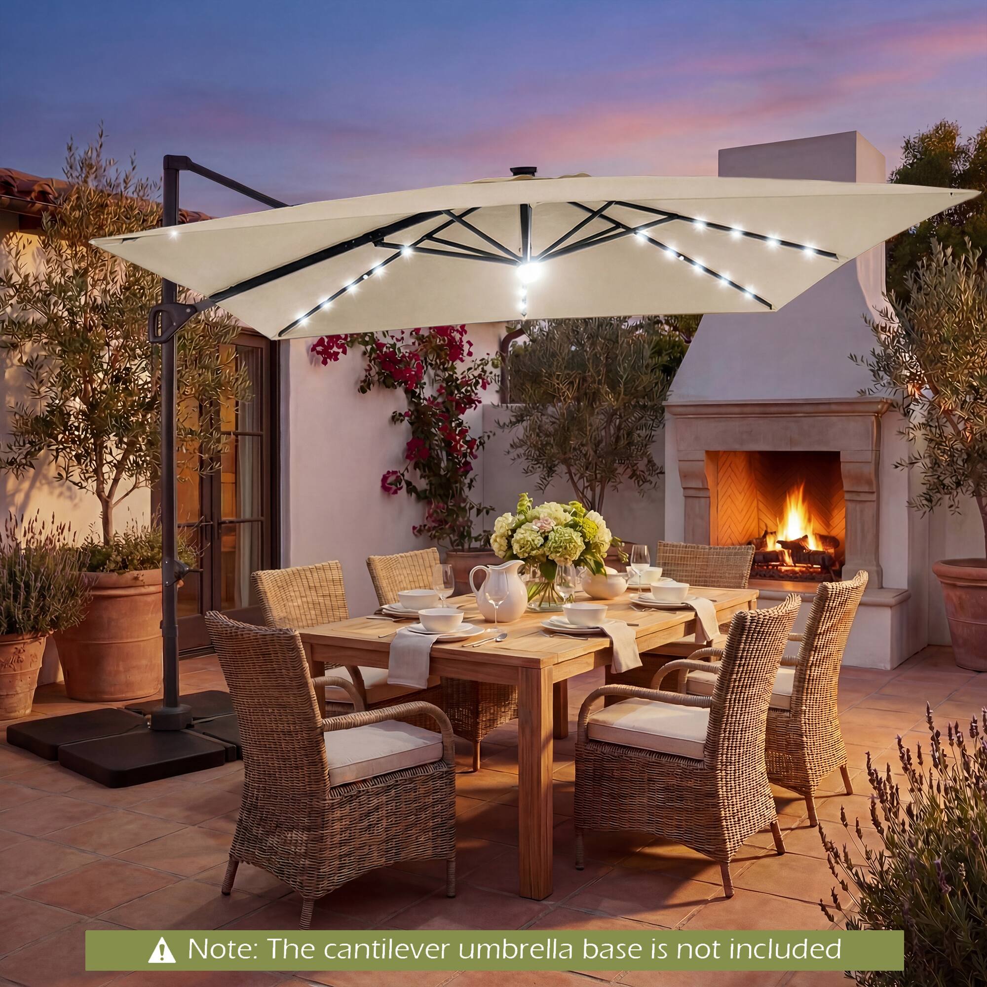 Note: The cantilever umbrella base is not included