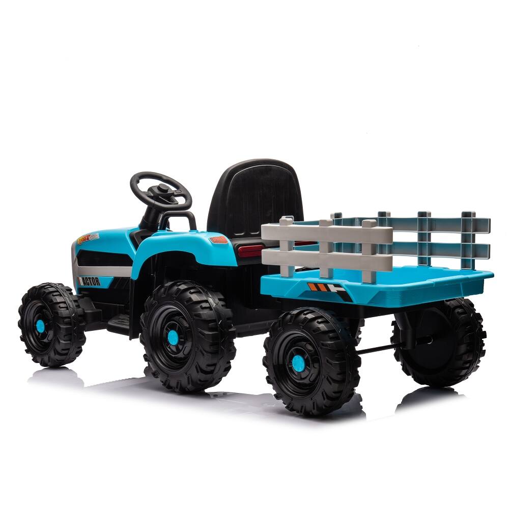 Alt View 8. Ropilly - Ropilly 24V battery powered ride on tractor with Trailer Blue.