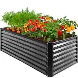 Best Choice Products - 6x3x2ft Outdoor Metal Raised Garden Bed for Vegetables Flowers Herbs - Dark Gray