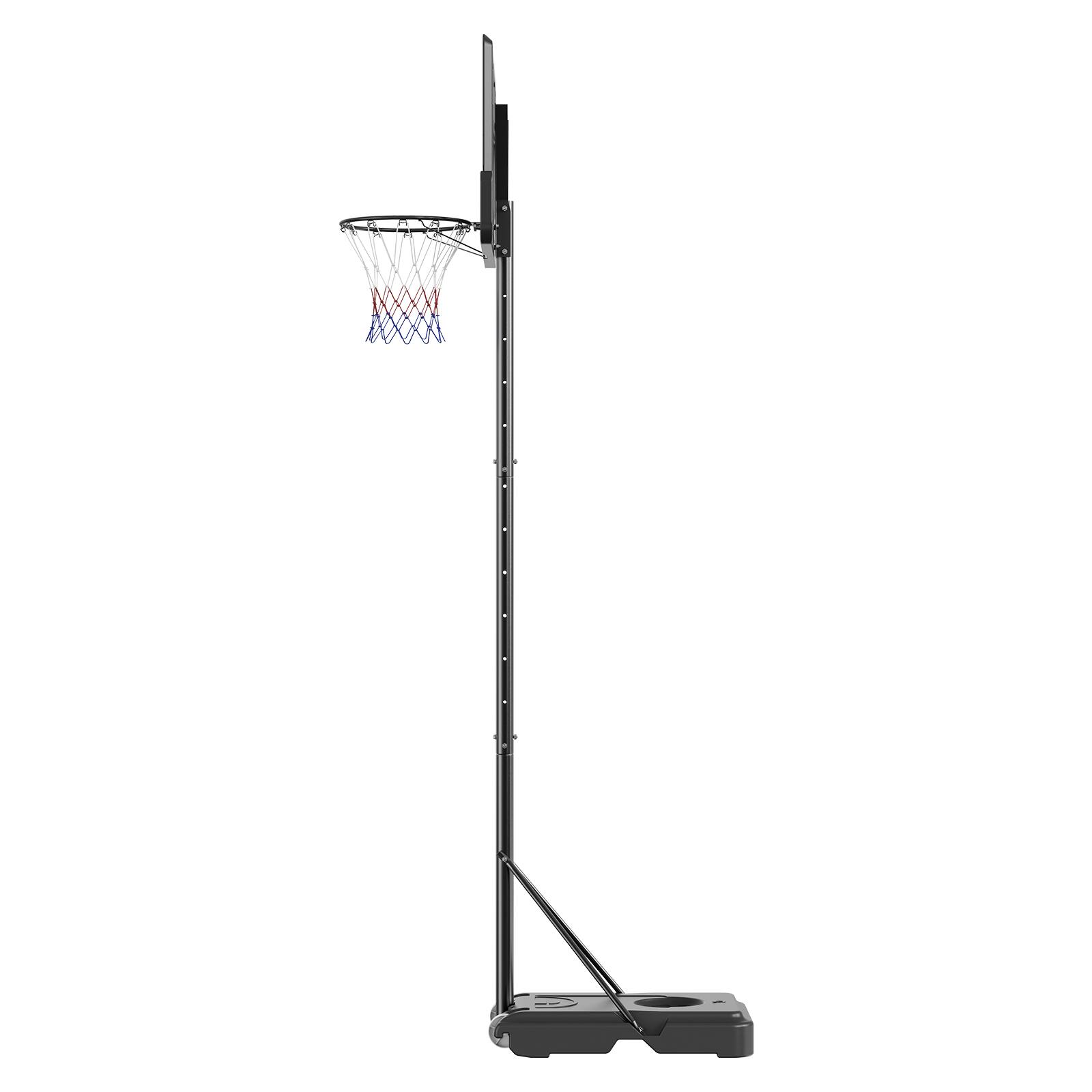 Alt View 8. Ecooso - Portable Basketball Hoop System, Adjustable 4-10 ft, 44" Backboard, Wheels & Fillable Base, Indoor/Outdoor - Black.