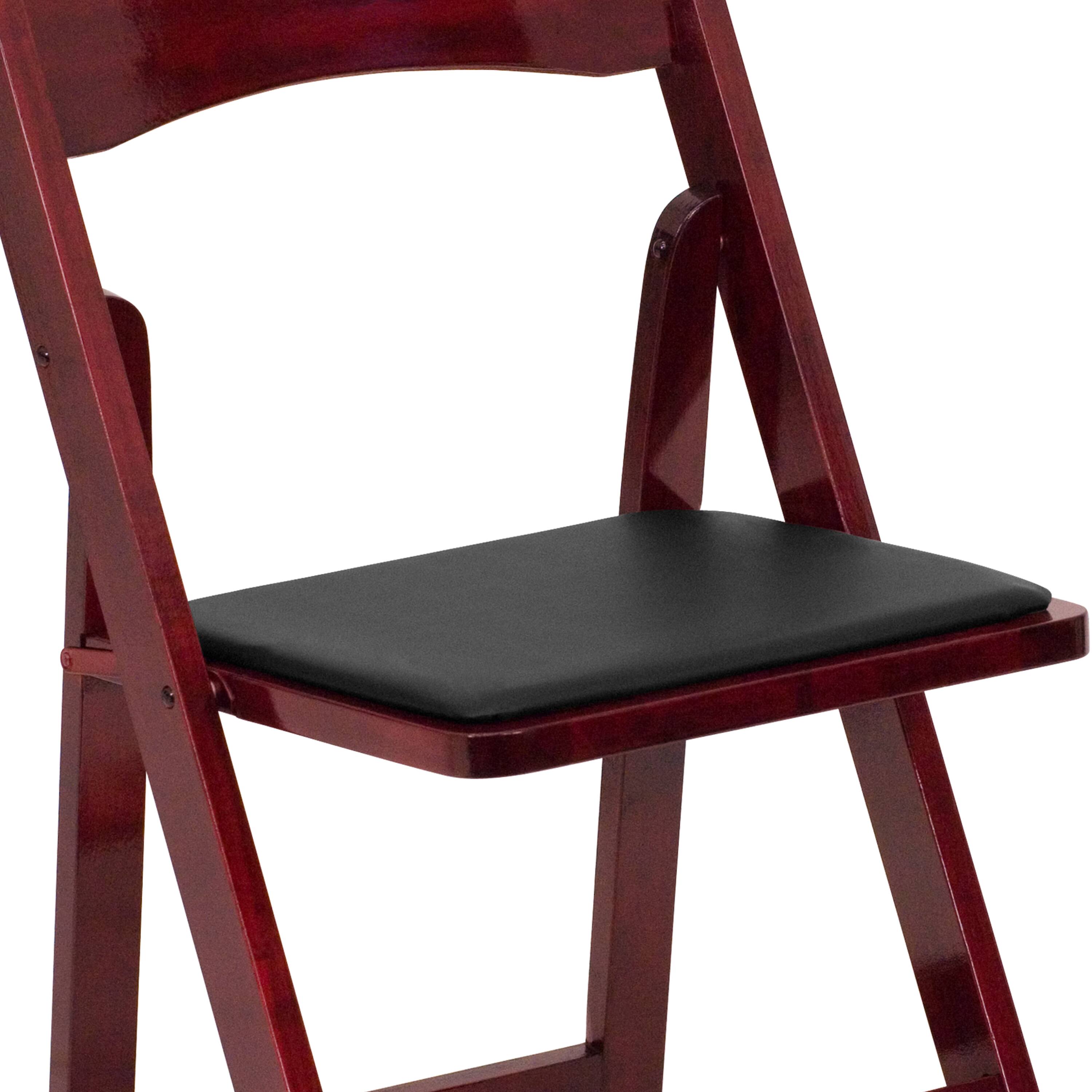 Alt View 9. Emma + Oliver - 2 Pack Wedding Party Event Wood Folding Chair with Vinyl Padded Seat - Mahogany.