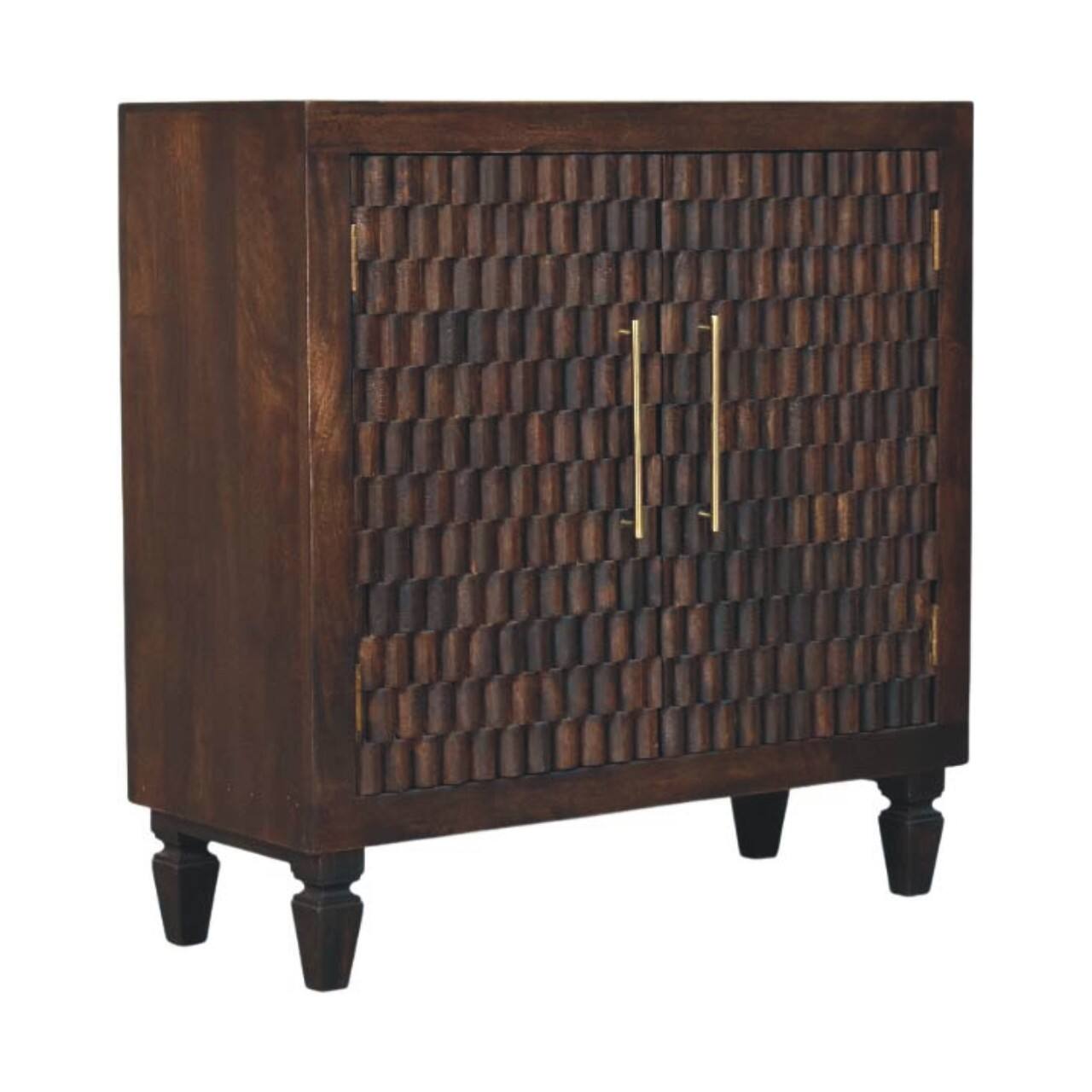 Angle. Artisan Furniture - Artisan Furniture Solid Wood Vesta Textured Cabinet - Brown.