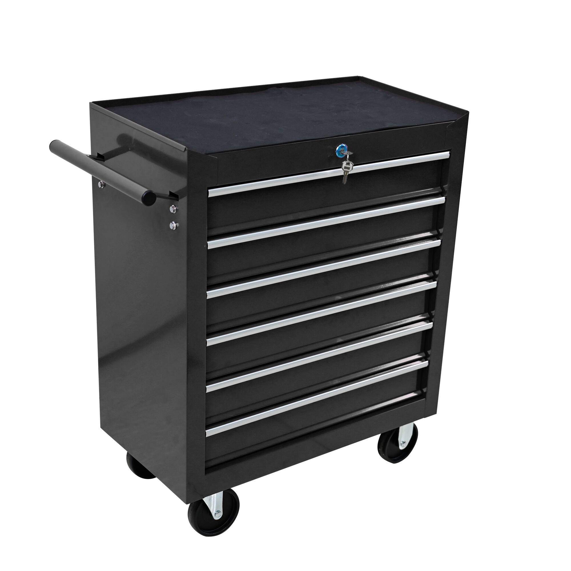 Alt View 2. APRILSOUL - 6 Drawer Tool Box with Wheels Heavy Duty Industrial Service Cart Storage Organizer - Black.