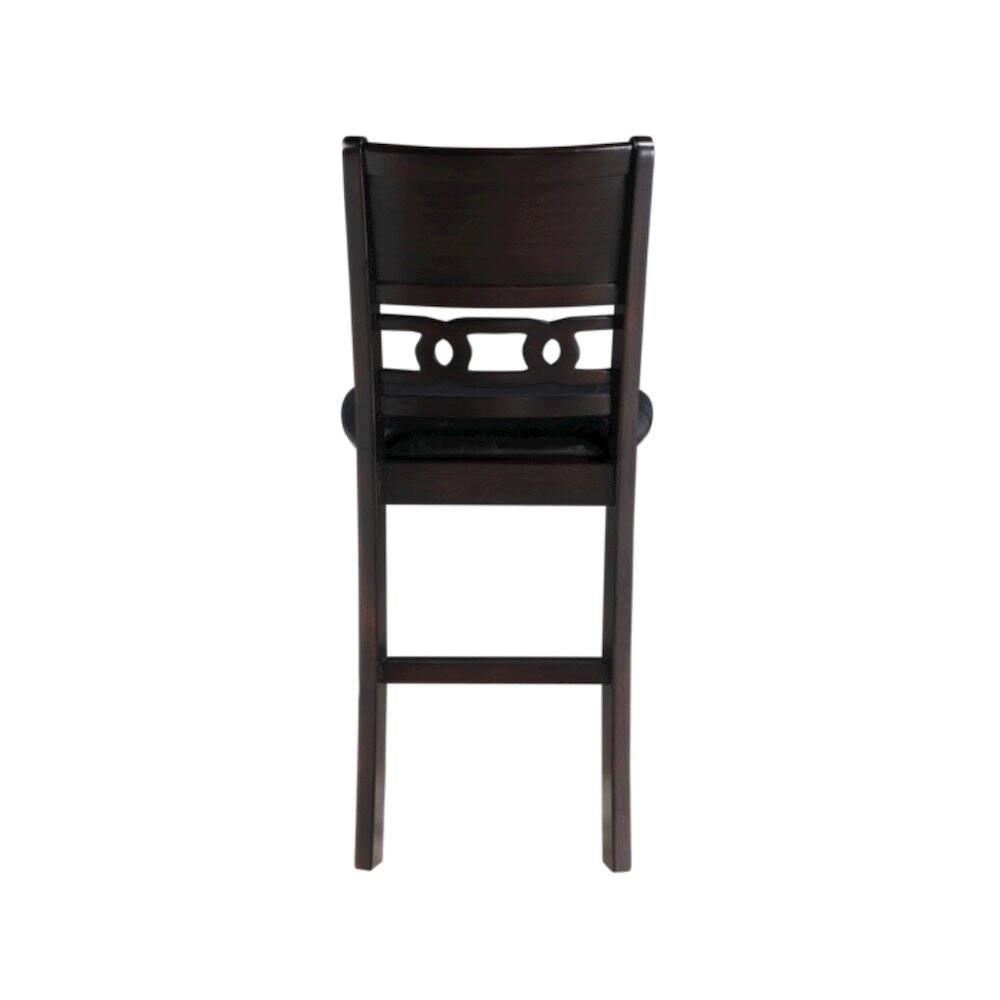 Angle. FurniFact - Solid Wood Counter Chairs Set of 2 Ebony Black - Black.