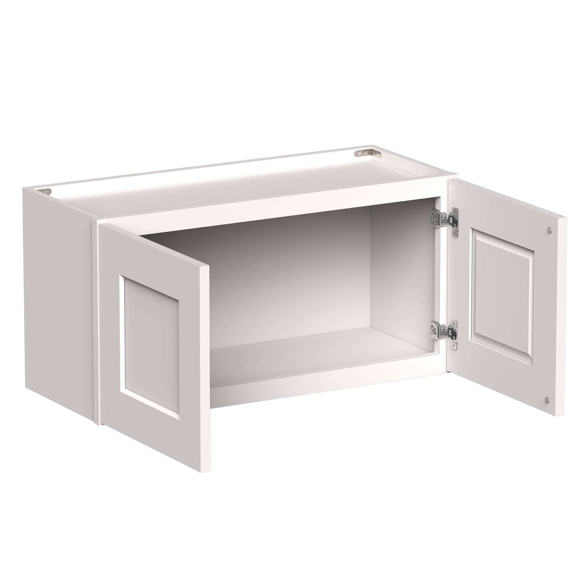 Angle. Boyel Living - 30-in W x 15-in H x 12-in D Shaker RTA Kitchen Wall Cabinet with Soft-Close - White Shaker.