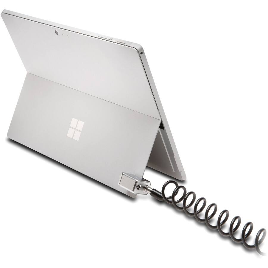 Alt View 1. Kensington - Kensington Portable Keyed Cable Lock for Surface Pro KD - 7.50 ft Cable - Portable - Keyed Lock - Black, Silver - Carbon.