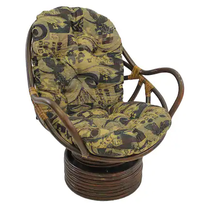 Front. Blazing Needles - 48-inch by 24-inch Jacquard Chenille Swivel Rocker Cushion - Antiquity.