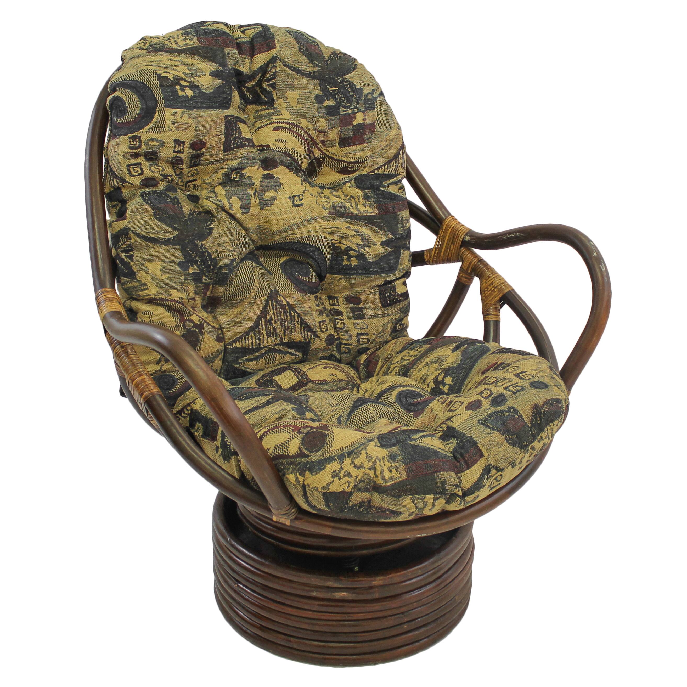 Front. Blazing Needles - 48-inch by 24-inch Jacquard Chenille Swivel Rocker Cushion - Antiquity.