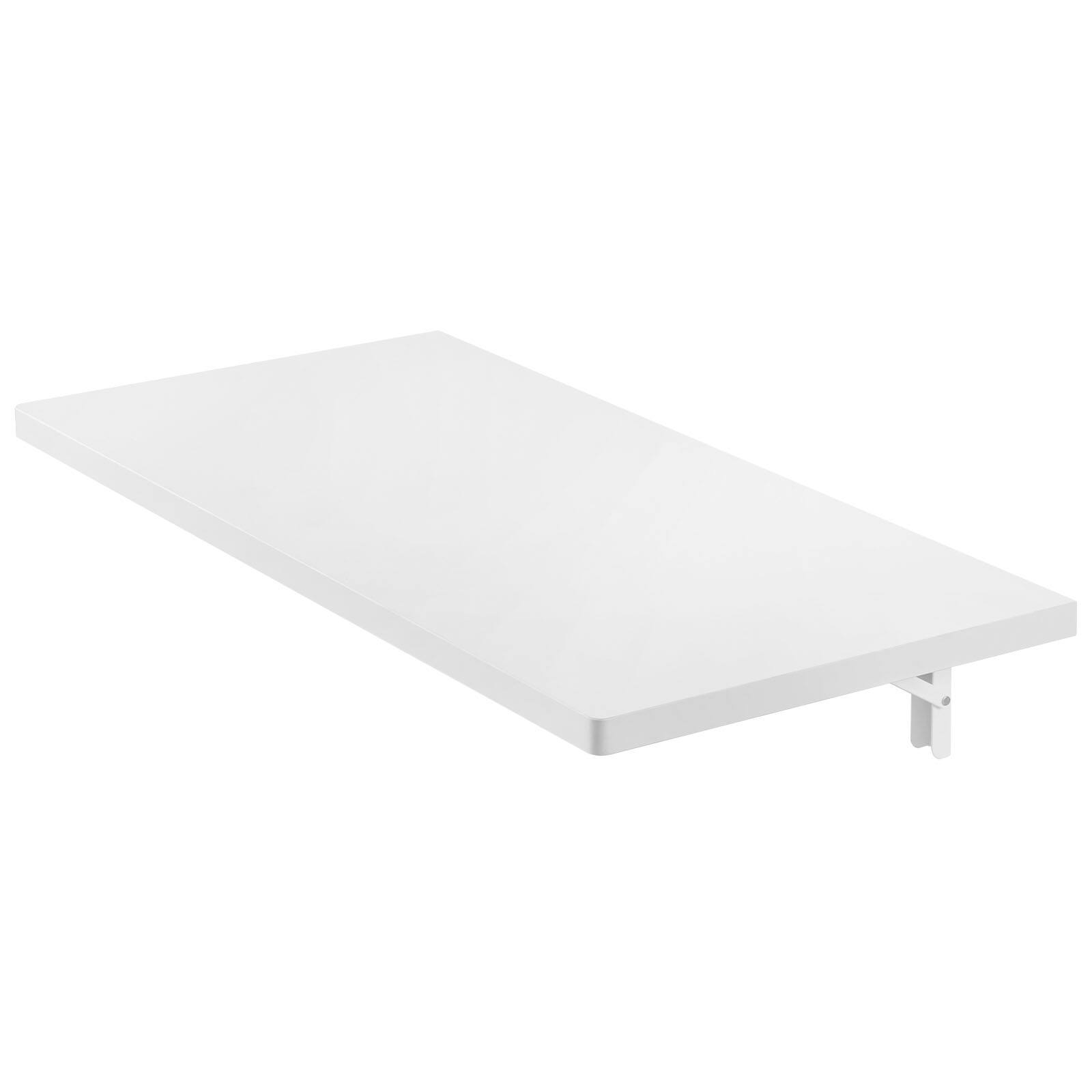 Alt View 5. VEVOR - Wall Mounted Folding Table, 47.2 x 19.7 inches Wall Mount Table, Floating Desk with Iron Bracket, Fold Down Desk - White.