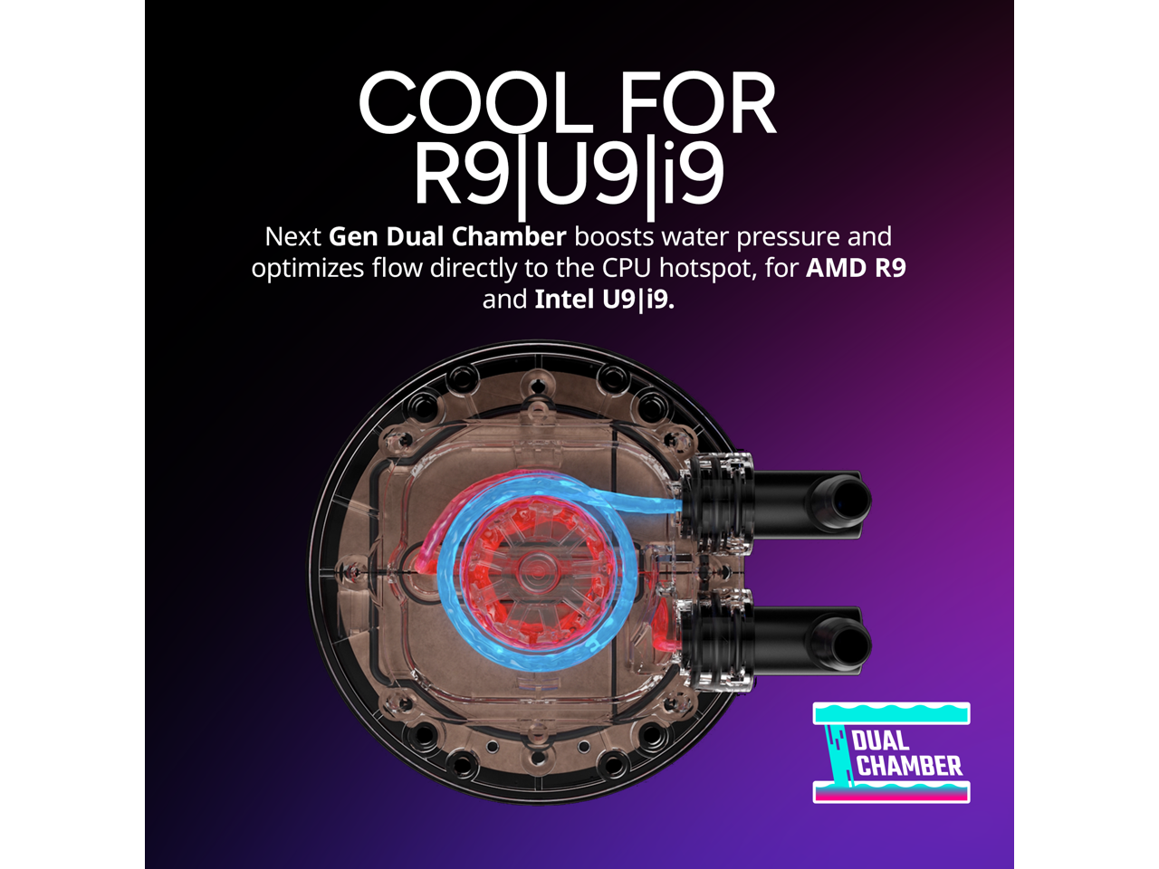 Alt View 3. Cooler Master - Cooler Master 240 Atmos Stealth AIO, R9|i7 Pump, Custom Cover, AM5/4, LGA 1851|1700 - Stealth.
