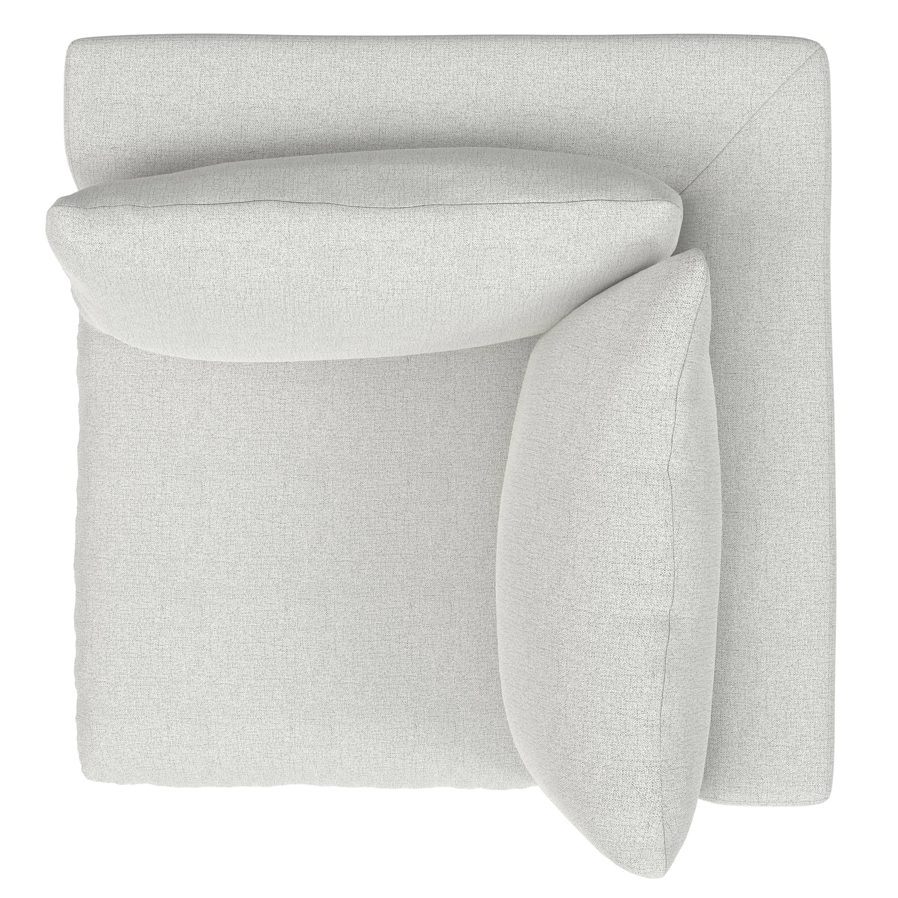 Alt View 1. Simpli Home - Jasmine Corner Sofa Module in Performance Fabric - Cloud Grey.