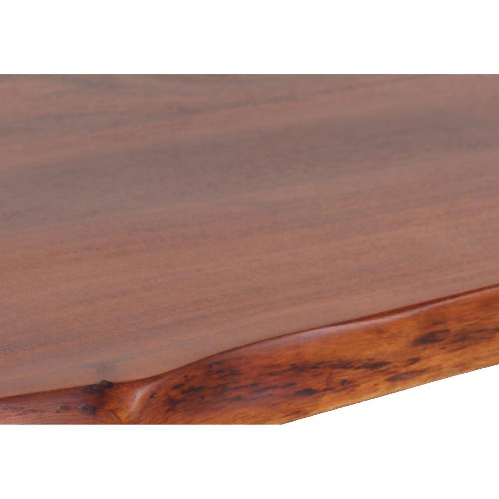 Left. AmeriHome - Acacia Live Edge Trestle Coffee Table - Brown/Black.