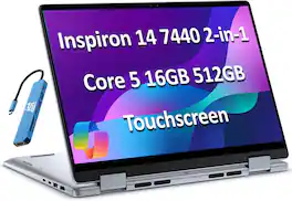 Dell - Inspiron 14 7440 14" WUXGA 2-in-1 Touchscreen Laptop - Intel Core 5 with 16GB Memory - 512GB SSD - Windows 11 Pro - Blue
