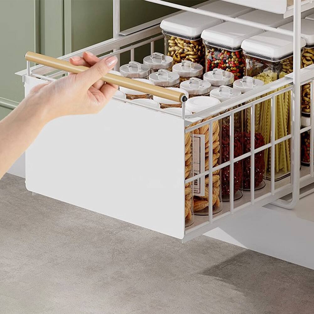 Alt View 1. GARVEE - 2-Tier Stainless Steel Pull Out Cabinet Organizer, Soft Close Damping Slides, Heavy Duty Chrome Plated Wire Basket - Black.