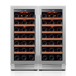 Ca'Lefort - 30 Inch Wine Fridge,66 Bottle Wine Cooler Refrigerator,3 LED Wine Fridge, Built-in or Freestanding Fridge - Stainless Steel