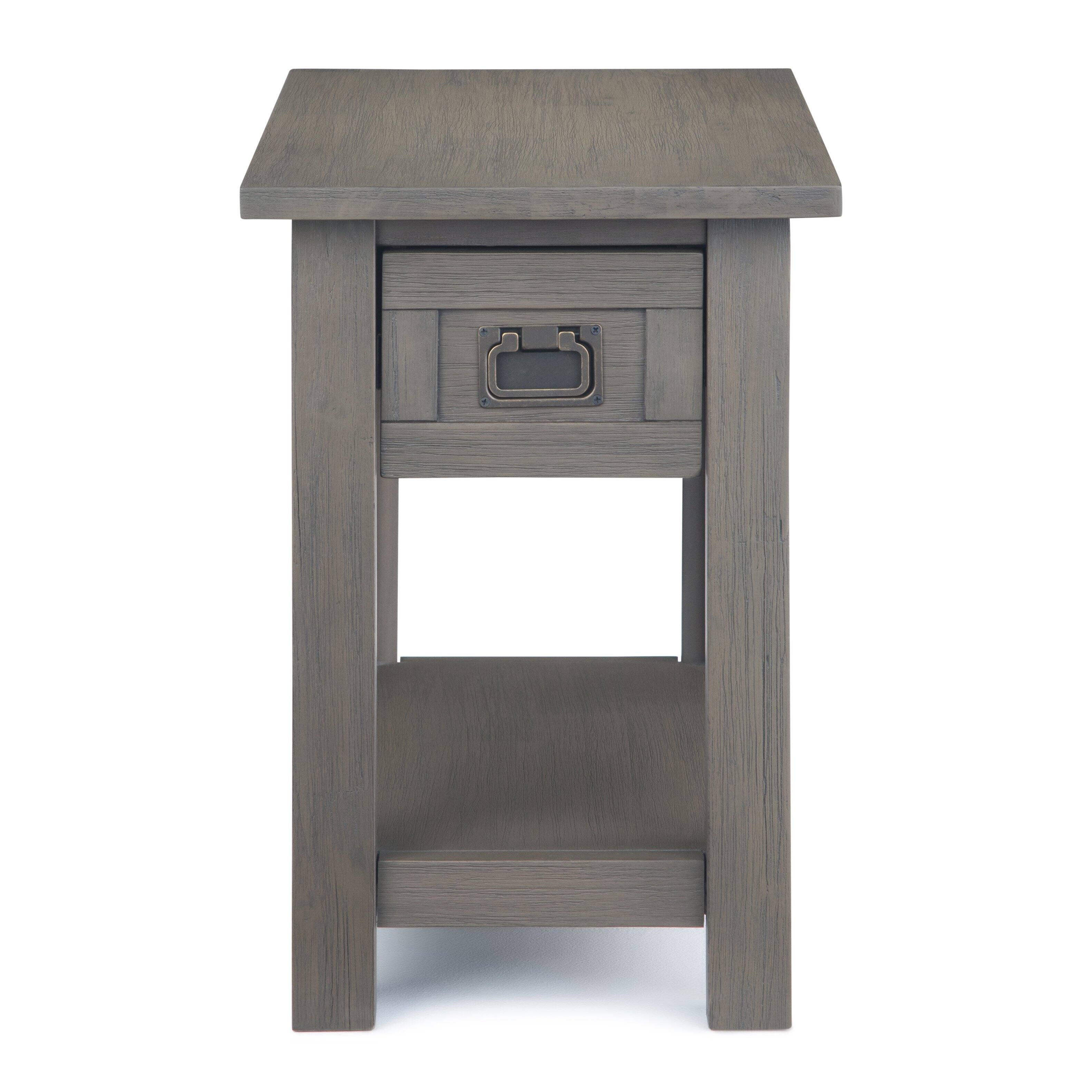 Left. Simpli Home - Monroe Narrow Side Table - Farmhouse Grey.