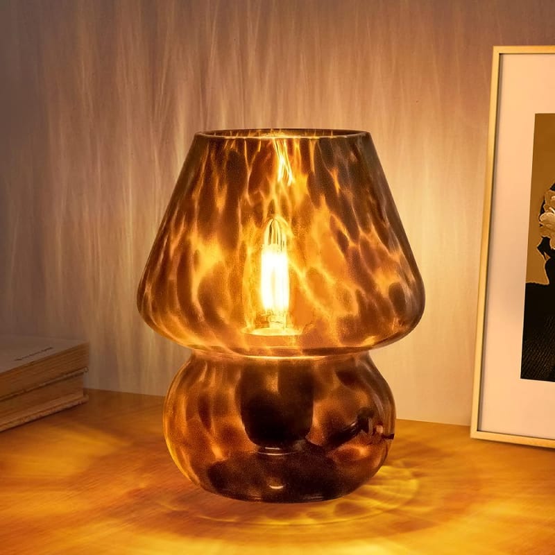 Circuit Terra - Mushroom Translucent Desk Lamp - Black Amber