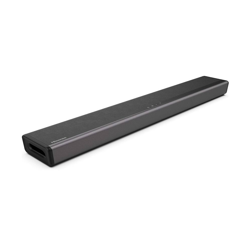 Angle. Hisense - 2.1 Ch Soundbar w/ Built-in Subwoofer HS214, 108W, Bluetooth Wireless Streaming, Roku TV Ready, Multiple Audio Modes - Black.