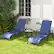 Angle. Costway - Patio Lounge Chair Chaise Adjustable Reclining Armrest - Navy.