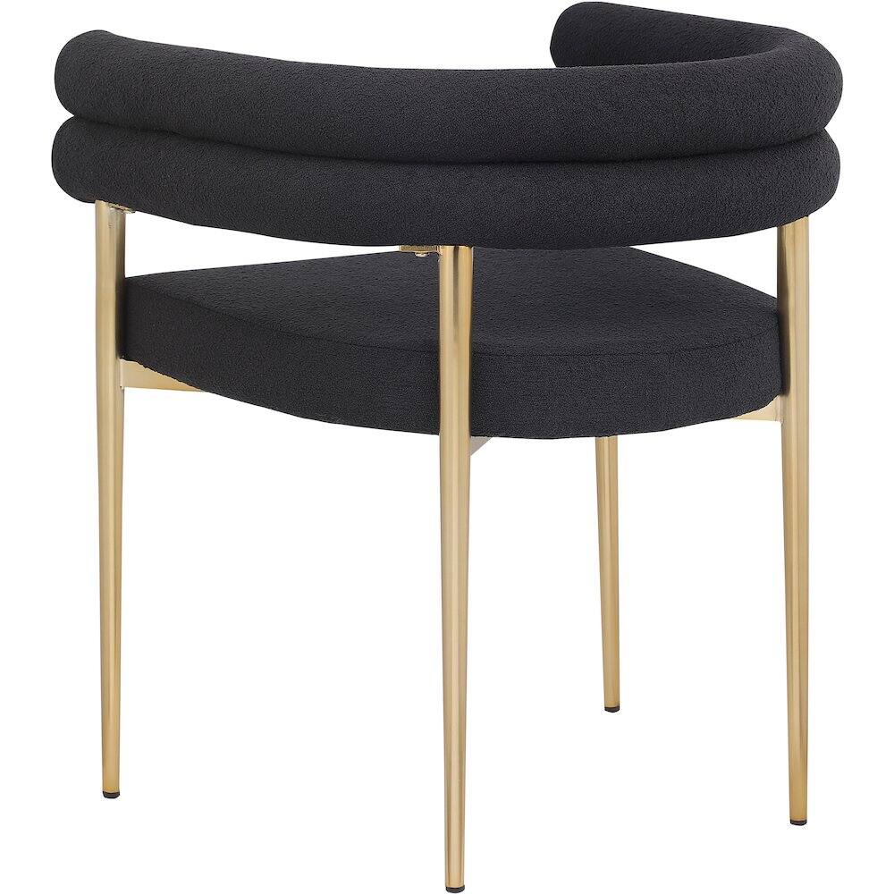 Alt View 1. Meridian Furniture - Brielle Black Boucle Fabric Dining Chair, Set of 2 - Black.