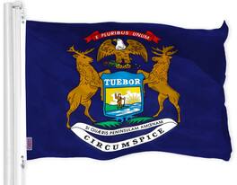 G128 - Michigan State Flag 3x5 ft 150D Polyester - Assorted Colors
