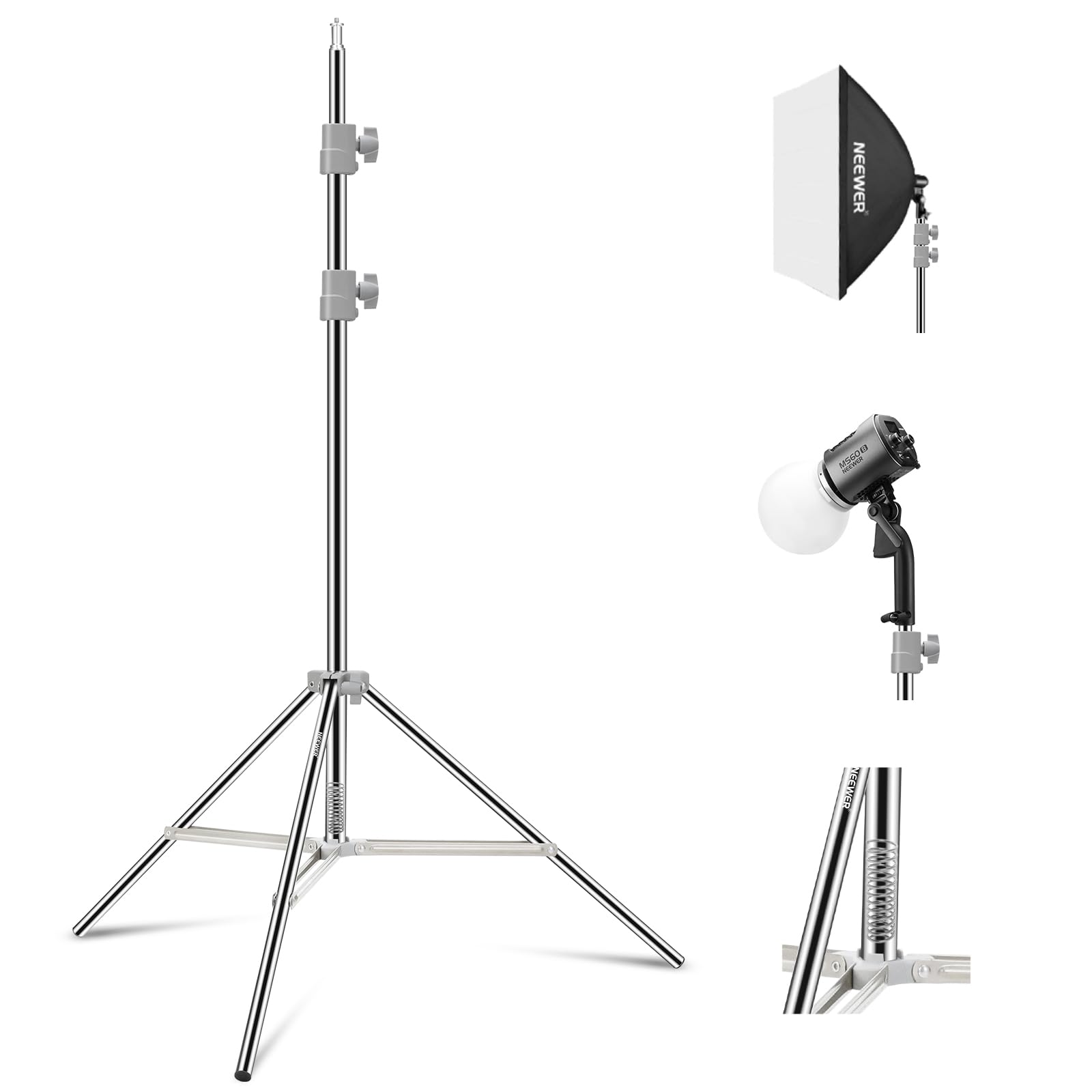 Neewer - Upgraded 75" Light Stand, 13.5lb Load, Stainless Steel