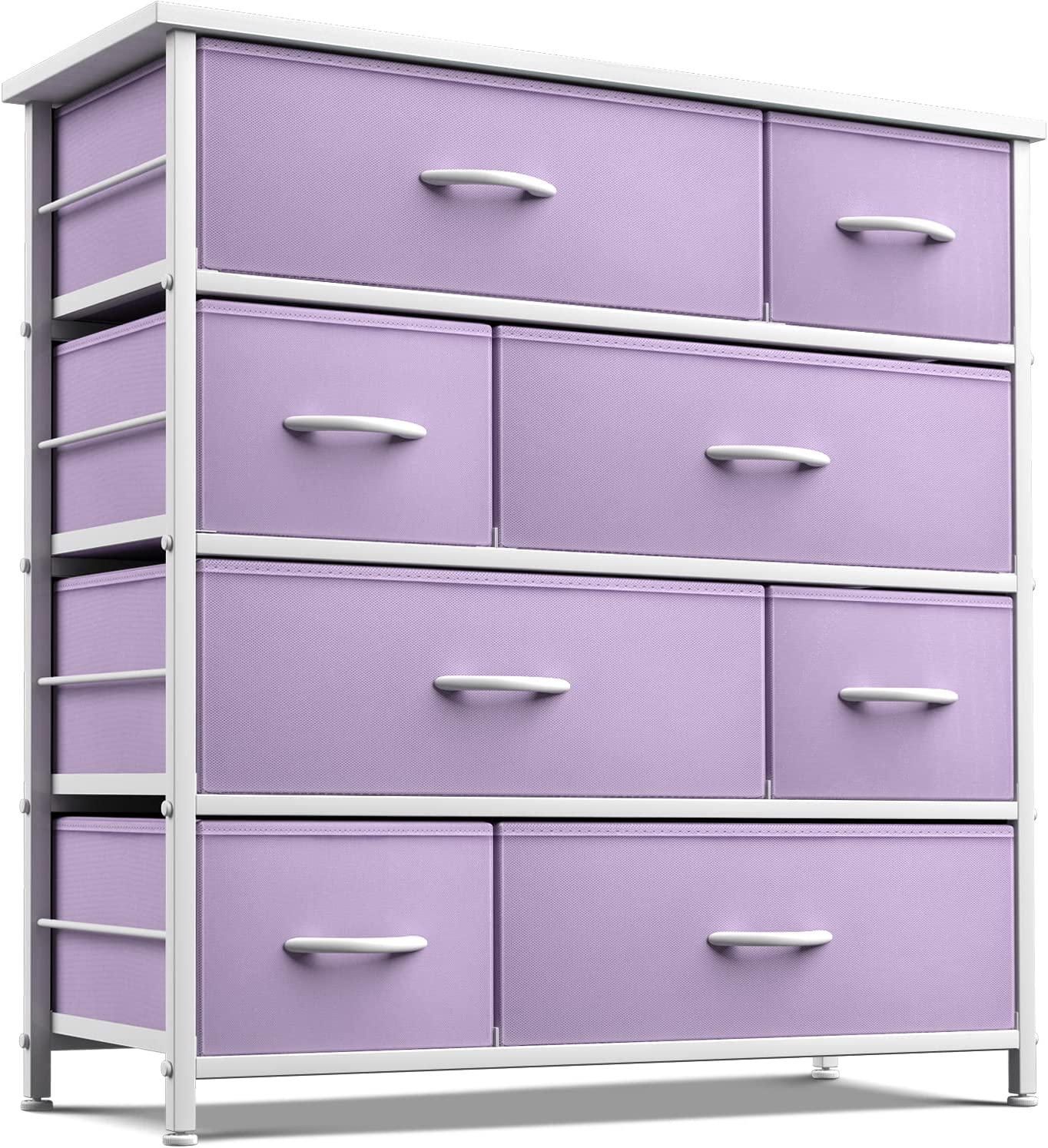 Sorbus - Dresser with 8 Drawers, Bedside Furniture & Night Stand End Table Dresser for Home - Purple
