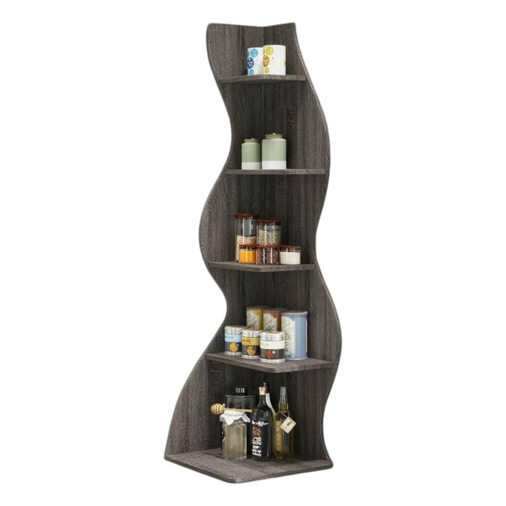 SlickBlue 5 Tier Open Shelving Rack with Streamlined Shape for Living ...