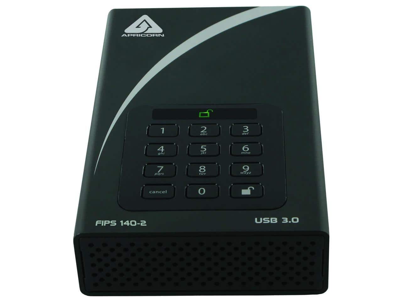 Apricorn - Aegis Padlock Dt Fips Adt-3Pl256f-12Tb 12 Tb Desktop Hard Drive - External - Taa Compliant - Black