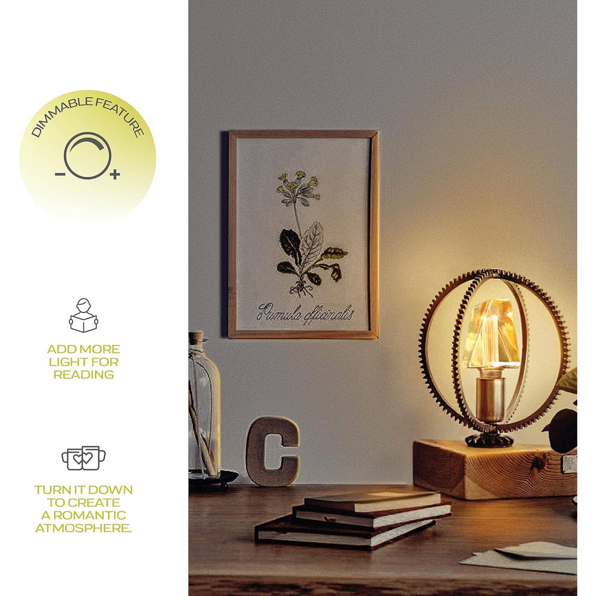 DIMMABLE FEATURE - ADD MORE LIGHT FOR READING TURN IT DOWN TO CREATE A ROMANTIC ATMOSPHERE. Primila Aiainais C
