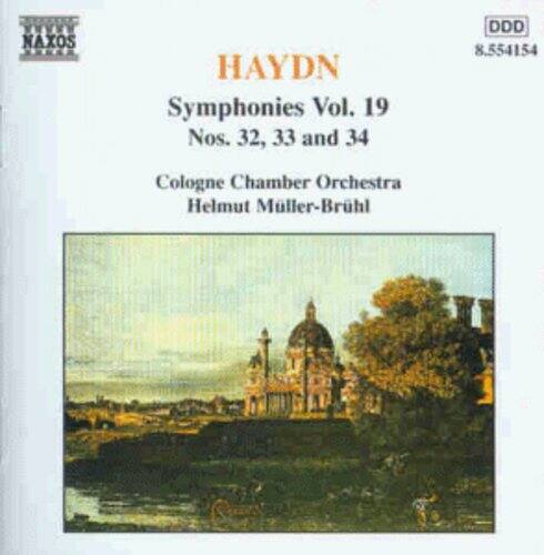 NAXOS  
HAYDN  
Symphonies Vol. 19  
Nos. 32, 33 and 34  
Cologne Chamber Orchestra  
Helmut Müller-Brühl  
DDD  
8.554154