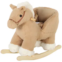 Qaba - Horse with Seat Belt - Brown