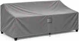 KHOMO GEAR - Patio Loveseat Cover - Heavy Duty, Water Resistant Outdoor Sofa & Couch Furniture Cover - 104" W x 33" D x 32.5" H - Gray
