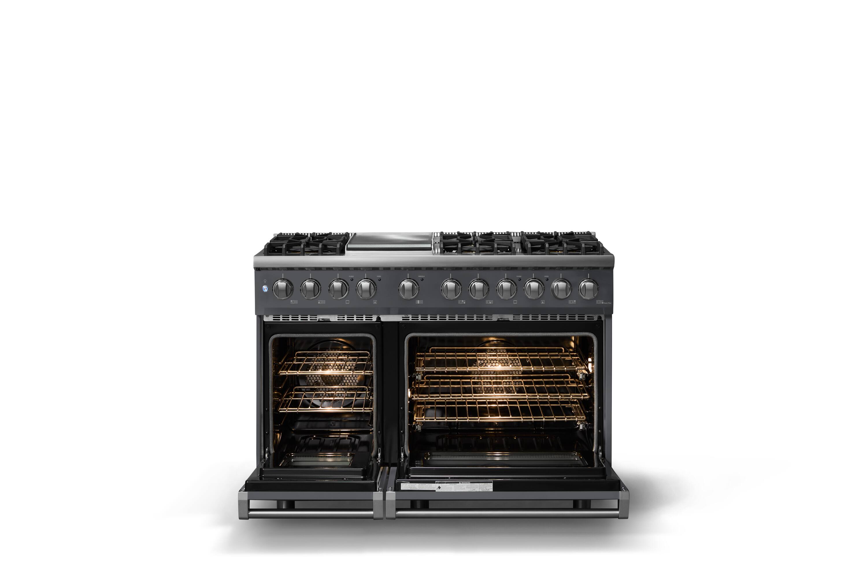 Alt View 2. Viking - Pro 5 Series 7.3 Cu. Ft. Freestanding Sealed 6B LP Dual Fuel Convection Range/Griddle - Cast Black - Cast Black.