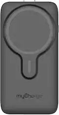Front. myCharge - EcoHub 4-in-1 6,000 mAh Portable Charger and Stand for Most Apple Devices - Black.