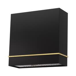 Akicon - 30 inches - Externally Vented - Wall Range Hood - Black with Gold