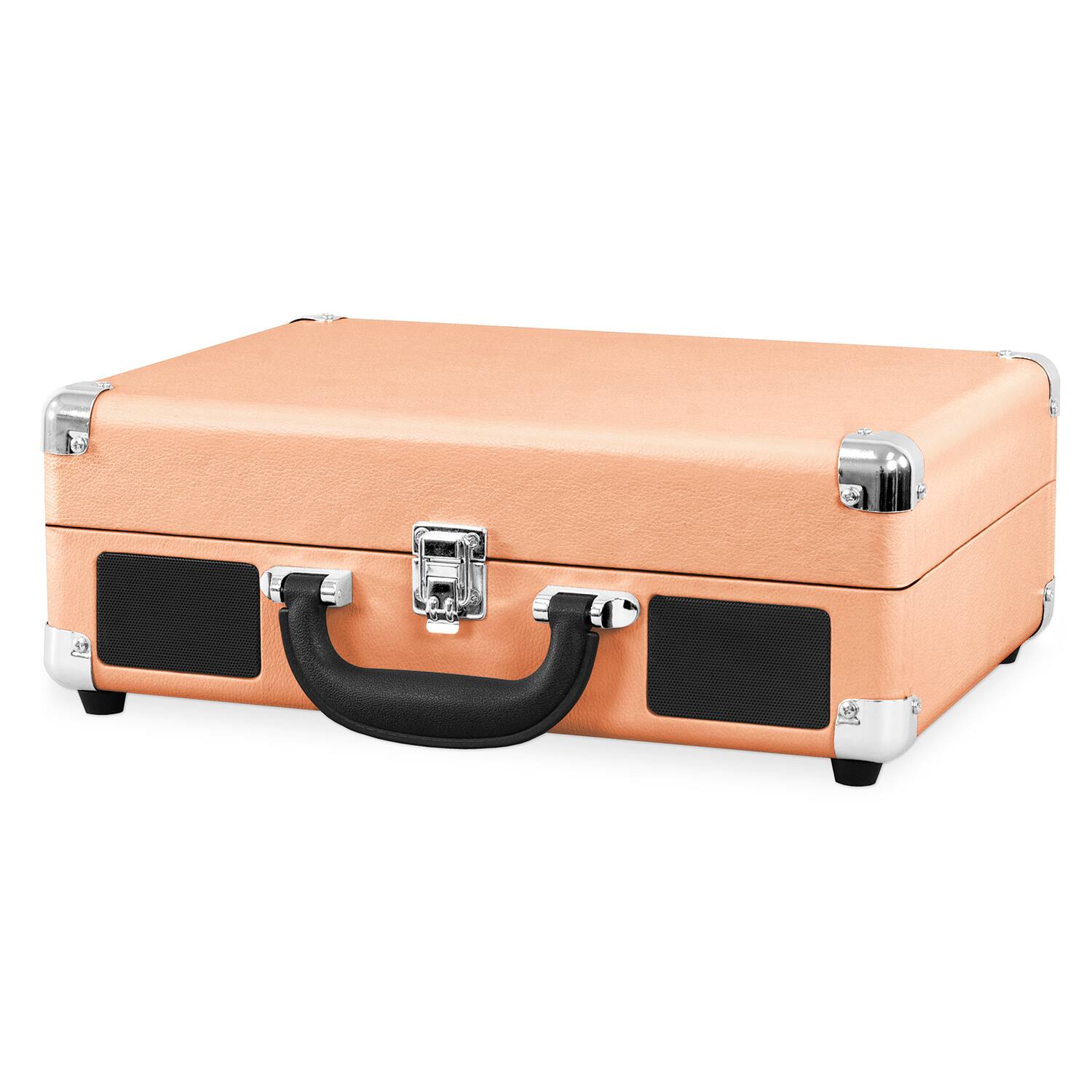 Alt View 11. Victrola - Journey Bluetooth Suitcase Record Player with 3-speed Turntable - Peach.