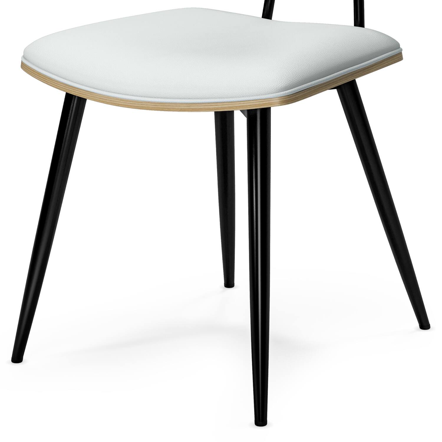 Alt View 4. Simpli Home - Mavis Dining Chair (Set of 2) in White Vegan Faux Leather - White.