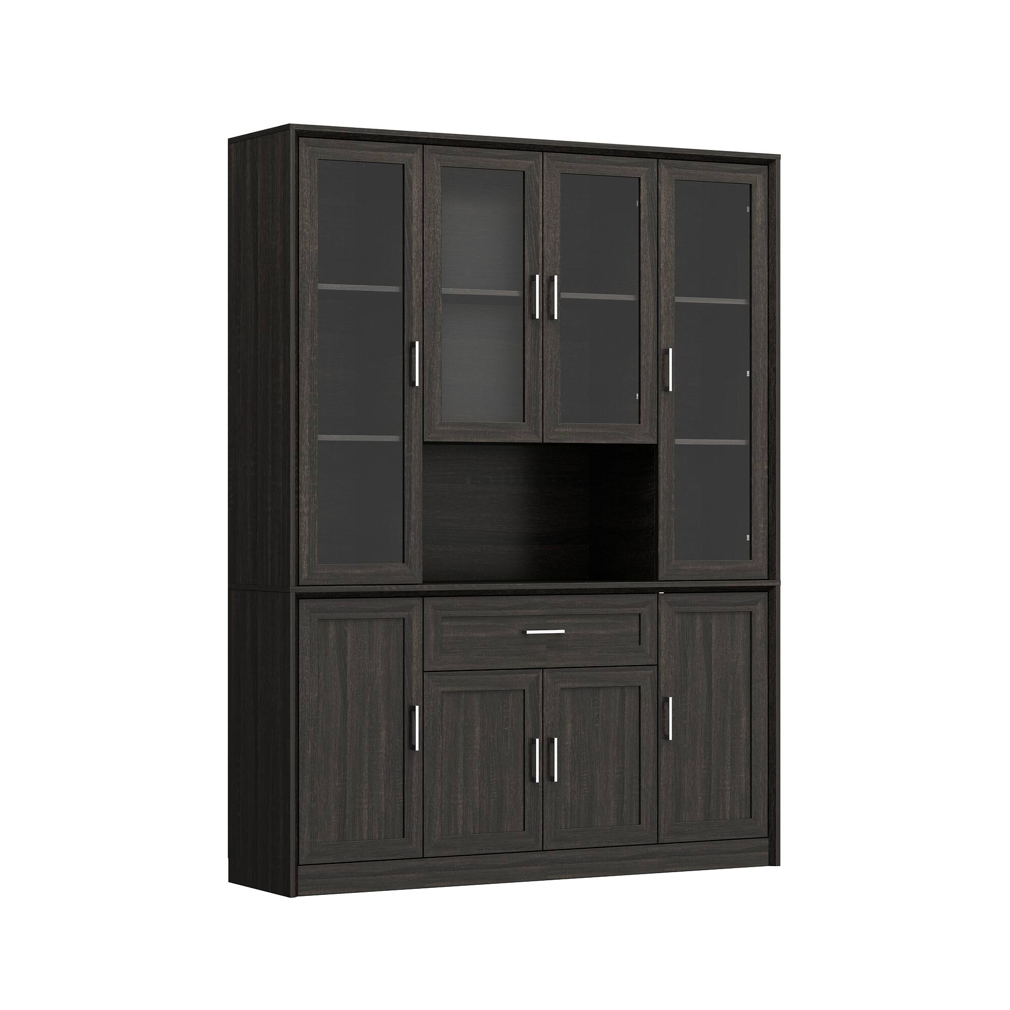 Angle. Famapy - Famapy Tempered Glass - Door Display & Storage Cabinet - Black.
