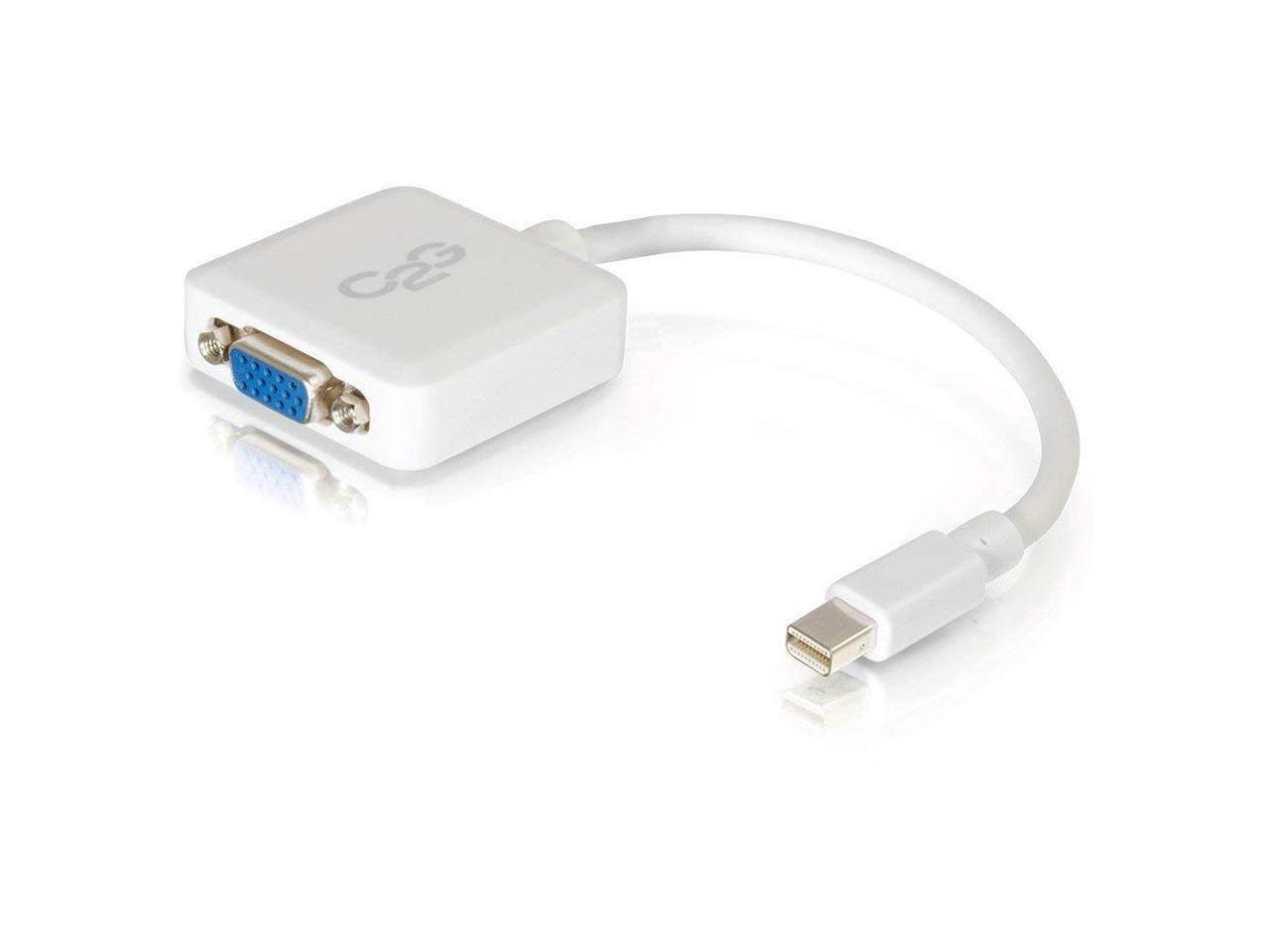 Alt View 9. Cables to Go - C2G 8IN MINI DISPLAYPORT TO VGA ADAPTER CONVERTER MALE TO FEMALE ACTIVE WHITE -.