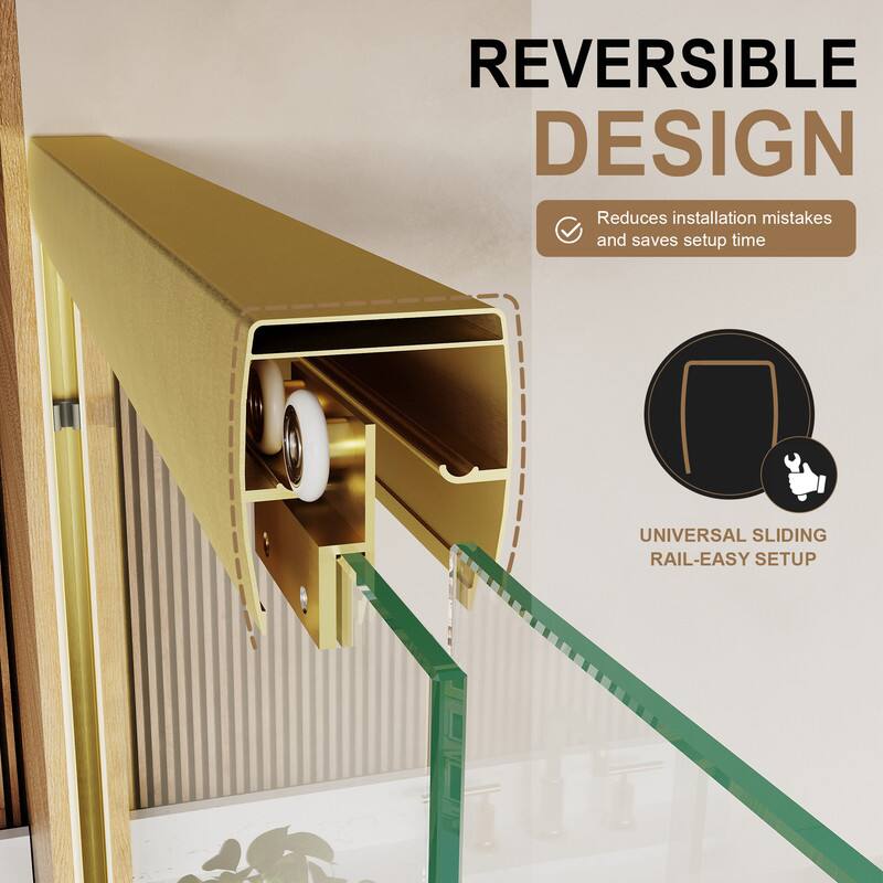 REVERSIBLE DESIGN  
Reduces installation mistakes and saves setup time  
UNIVERSAL SLIDING RAIL-EASY SETUP