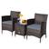 Left. Costway - Outdoor 3 PCS PE Rattan Wicker Furniture Sets Chairs Coffee Table Garden - Gray.