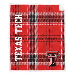 Pegasus - Texas Tech Red Raiders 50" x 60" Playmaker Plaid Ultra Cozy Sherpa Throw - Multicolor
