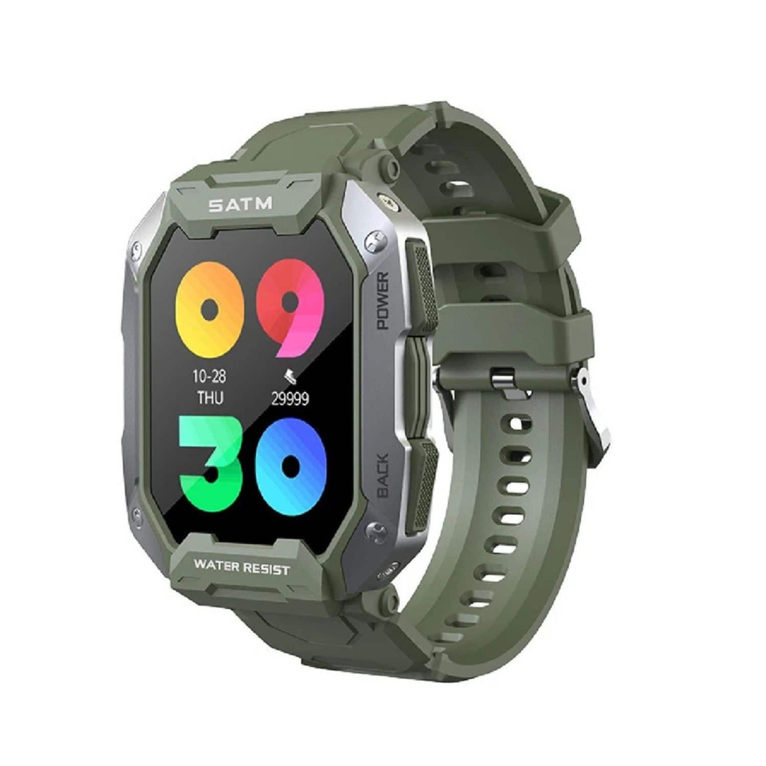 Stock Preferred - Military Smart Watch Outdoor Tactical Bluetooth 5.0 Fitness Tracker with 5ATM Waterproof, 1.71" HD Display - Green - (2024)