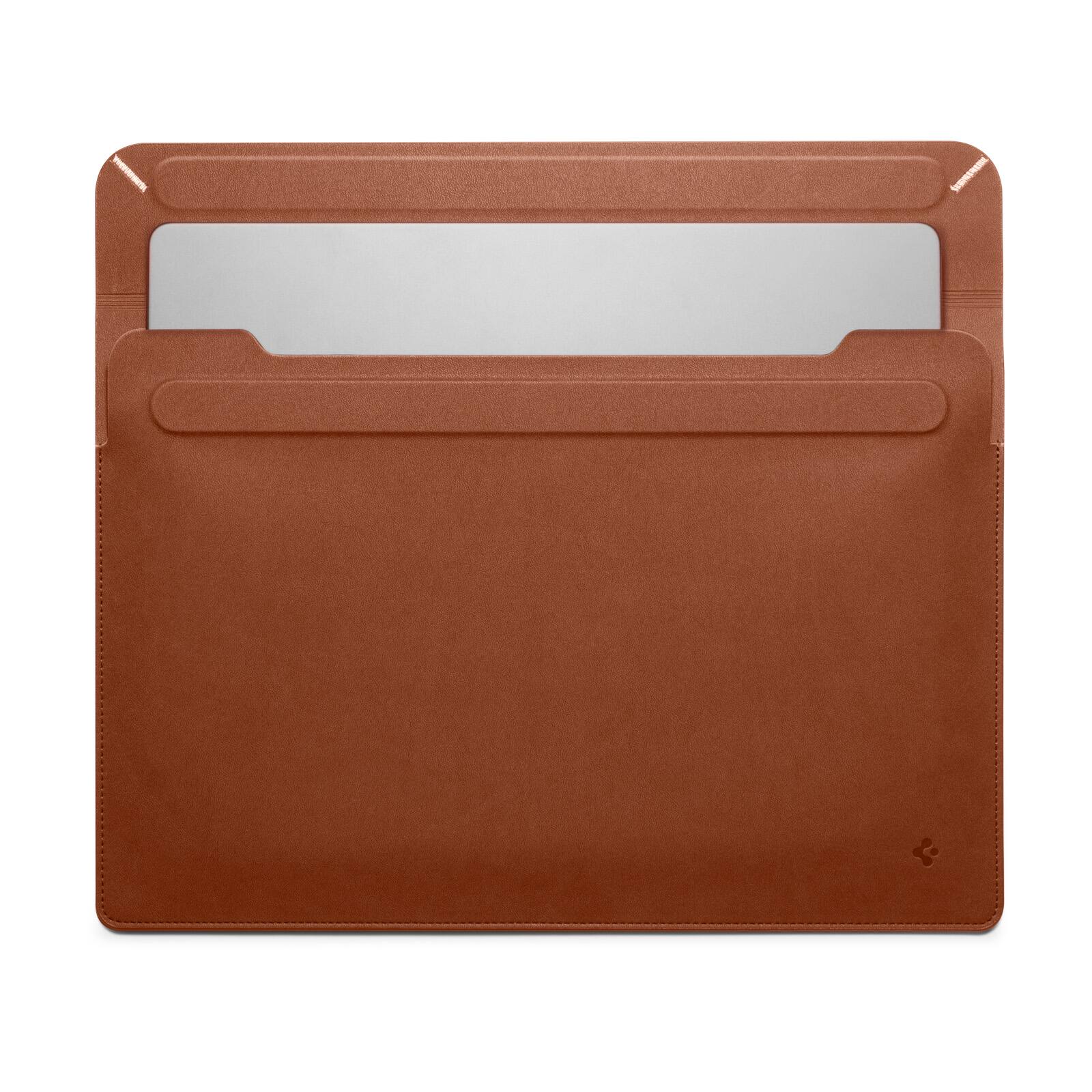 Left. Spigen - Spigen Valentinus Protective Laptop Sleeve for 14-inch Laptop - Classic Brown.