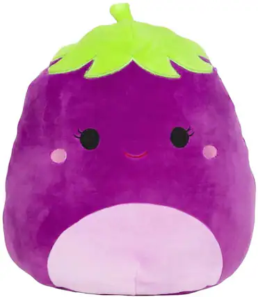 Front. Kellytoy - Squishmallow 8 Inch Plush | Glena the Eggplant - Purple.