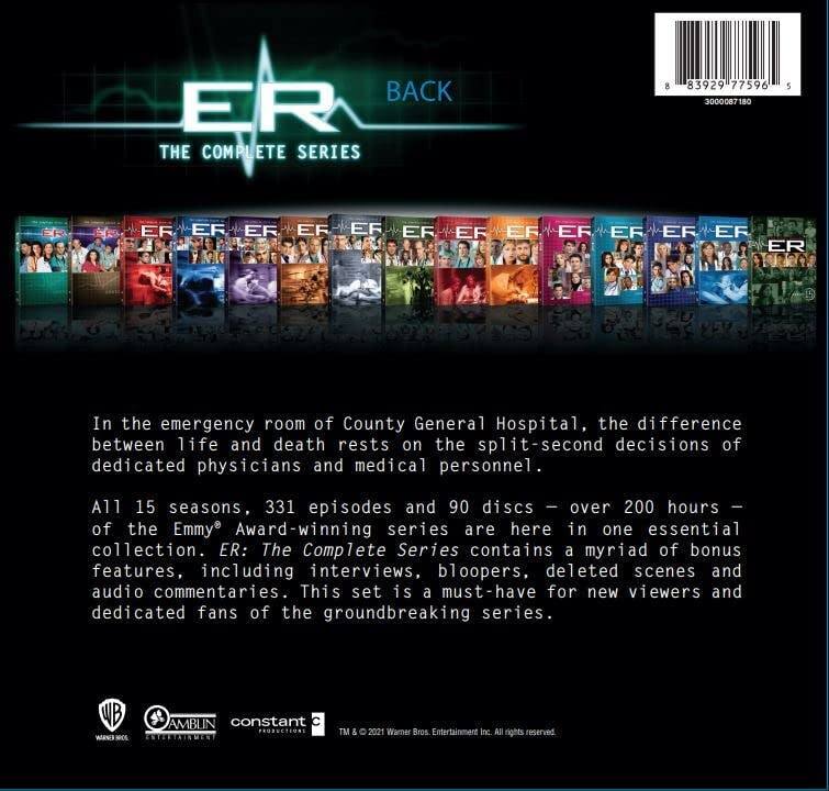 Back. ER: The Complete Series (DVD New Box Art) [DVD].